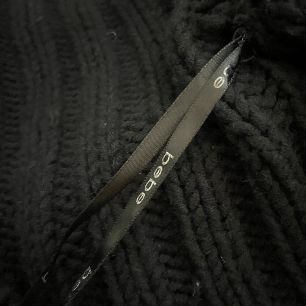 BEBE Sweater Womens XS Black Cardigan Thick Knit Button Front Collared - Picture 6 of 7